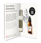 Probe Kissenspray Gute Nacht Schlaf schön mit Schweizer Aromatherapie, Bio ätherischen Ölen und veganer Rezeptur, Galerie Position 1.