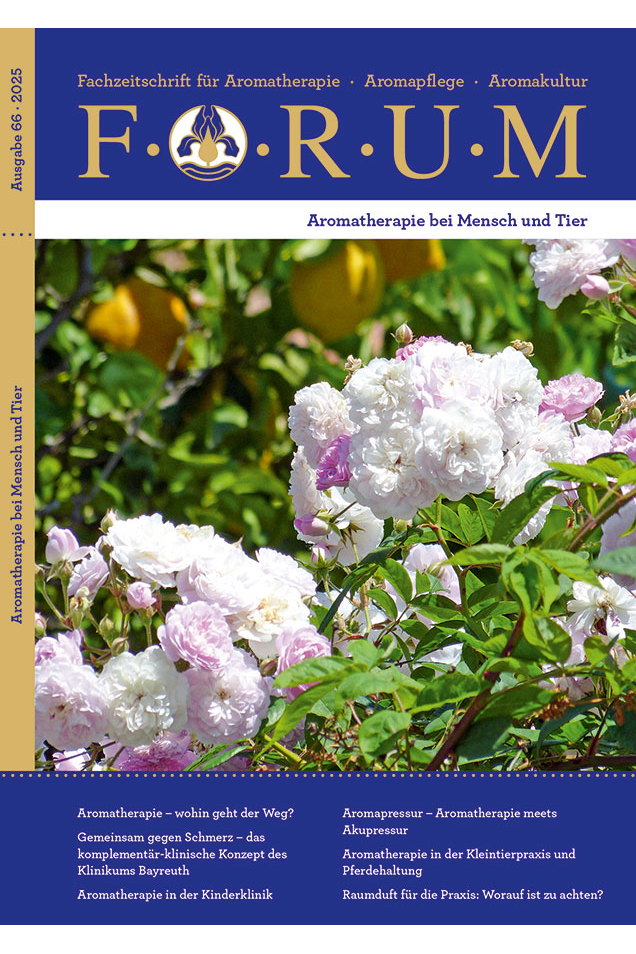 Zeitschrift Forum Nr. 66, Aromatherapie bei Mensch und Tier mit Bio ätherischen Ölen, zertifizierter Schweizer Naturkosmetik, Galerie 1.