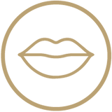 Stilisierte Lippen in Kreis mit Schriftzug, Galerie Position 1, Schweizer Aromatherapie, zertifizierte Naturkosmetik, vegane Rezepturen