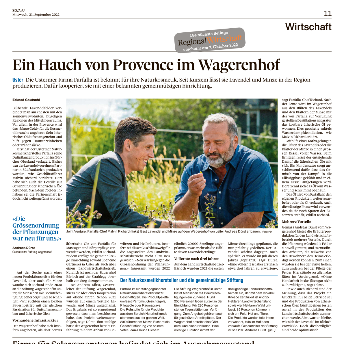 A touch of Provence at Wagerenhof